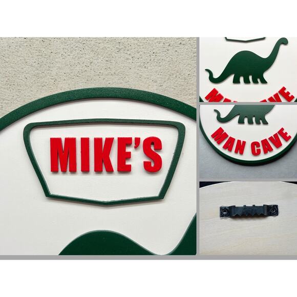 Custom Sinclair Dinosaur Man Cave Sign Personalized Name 11.5”  Gift for a man - Picture 10 of 10